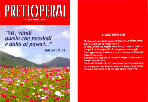 n° 68 2006 Và, vendi quello che possiedi e dallo ai poveri…