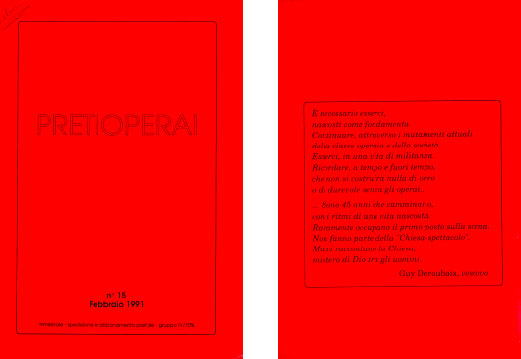 n° 15 1991 Testimonianze lavoro e Chiesa…
