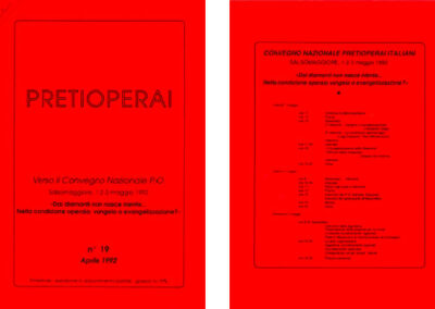 n° 19 1992 Verso il convegno nazionale 1992